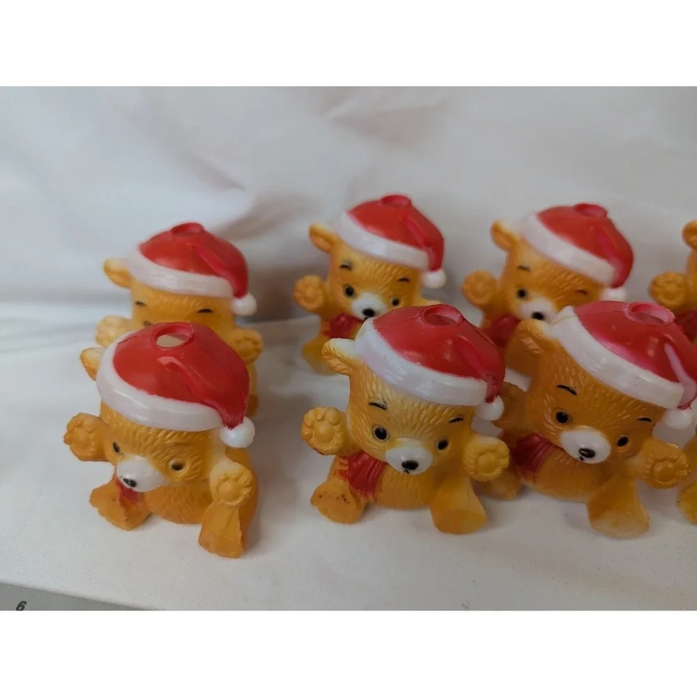 Christmas Teddy Bear String Light Covers Plastic Lot of‎ 10